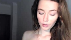 Busty brunette solo masturbation