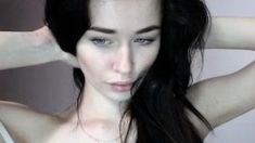 Hot brunette from squirt masturbating on webcam