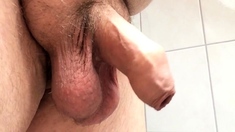My uncut cock with cumshot 01.07.2017