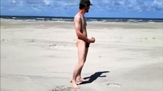 Exhibtionist Jerking At The Beach